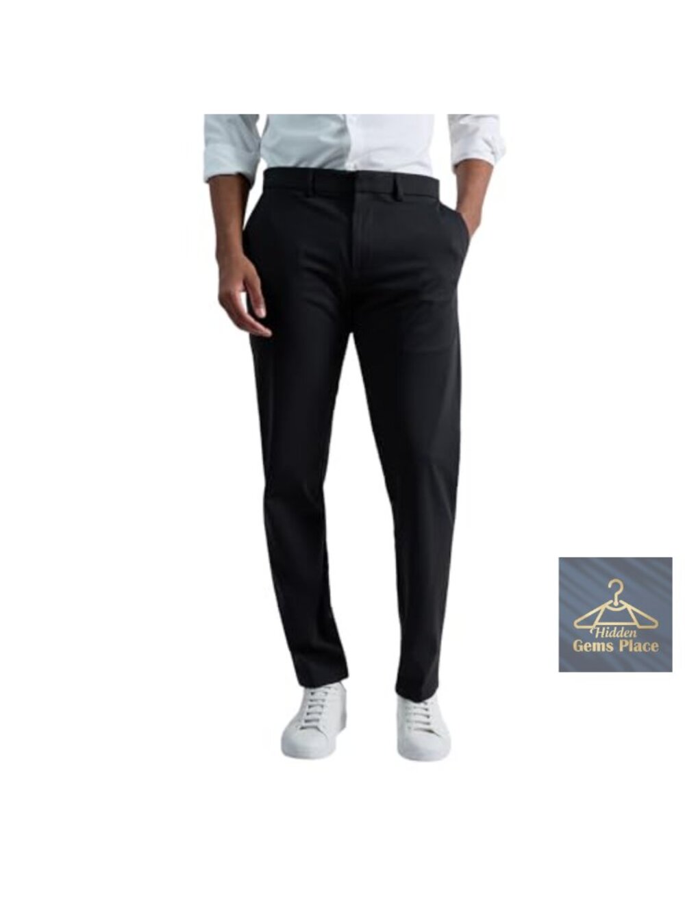 Slim Fit Technicole Stretch Casual Pants Tapered Leg Flat Front